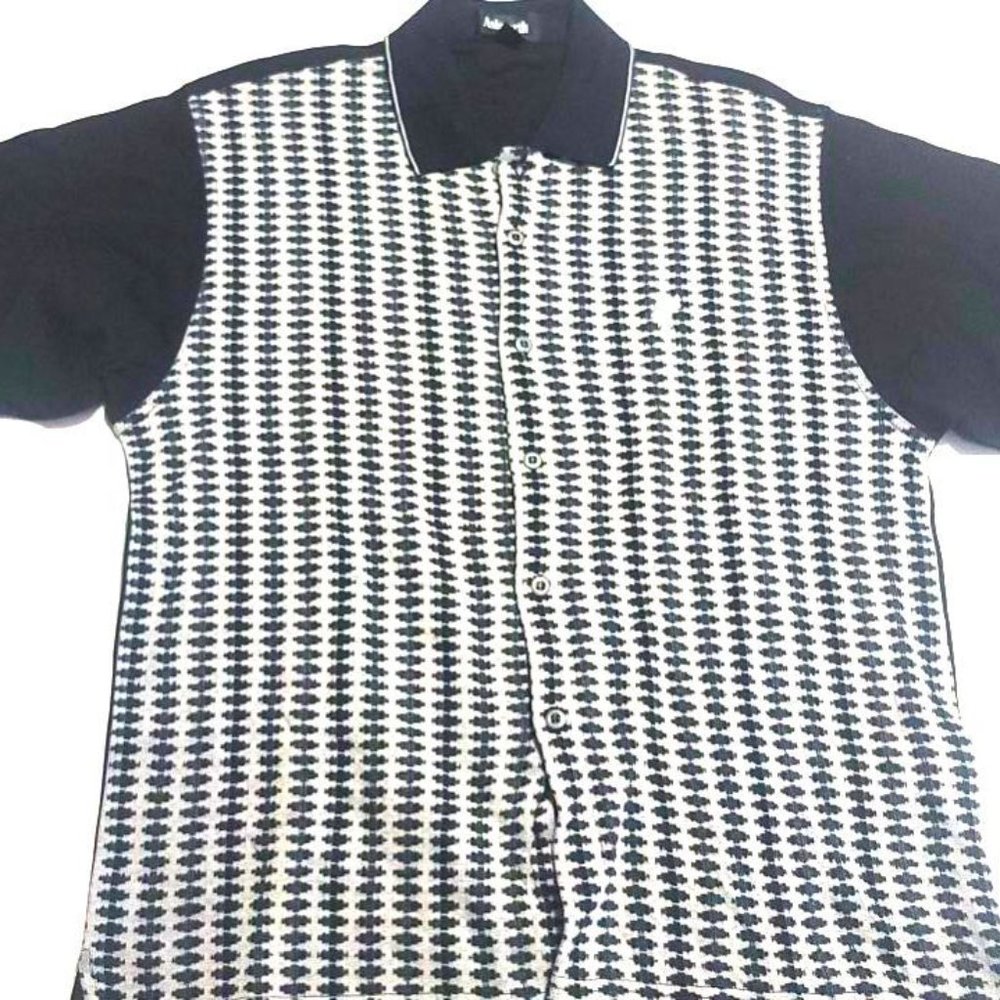 Ashworth Mens Short Sleeve Golf Button Down Polo Small 100% Cotton